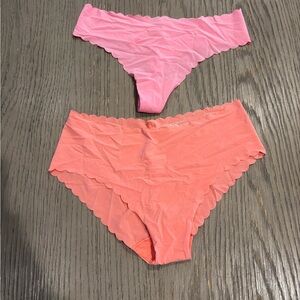 Pink and Orange Scalloped Panties